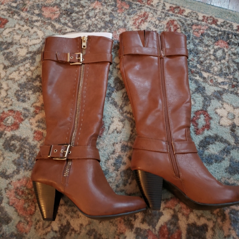 Cognac Heeled Boots JF Cynthia